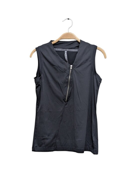 Lija Tops - LIJA Golf Black Sleeveless Athletic Tank Top Medium Assymetrical Zipper